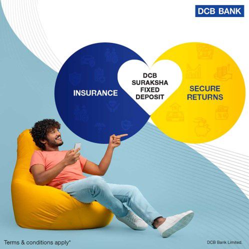 DCBBank's tweet photo. DCB Suraksha Fixed Deposit earns you attractive returns &amp; provides free life insurance benefits for your family. Two advantages! DM us to know more about the power of ✌️  

#DCBBank #Banking #DCBAccount #interestrates #greatreturns #highreturns #DCB #dcbremit #FixedDeposit https://t.co/Bh0sPyTkxi