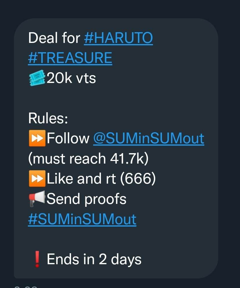 haruwootiful's tweet photo. FANPLUS DEAL FOR HARUTO (20k vts)
• 666 likes and rt
• follow @SUMinSUMout
• drop proofs
— ends in 2 days
#HARUTODEALS #HARUTO
#하루토 @treasuremembers https://t.co/ZHejRiTTnL