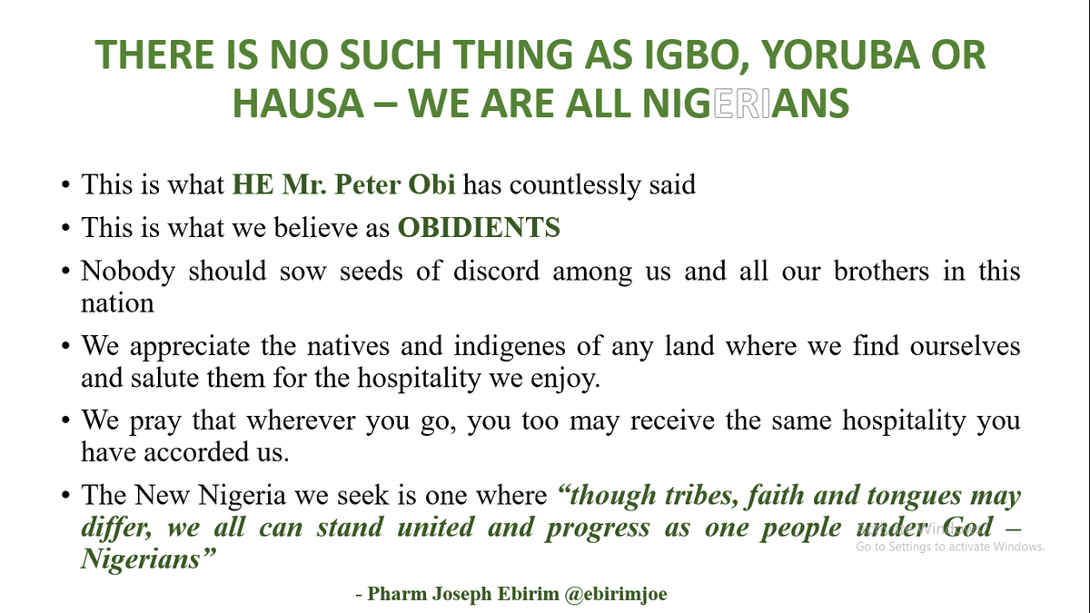 ebirimjoe's tweet photo. My Creed as an Obidient;
a lover of Nigeria
and a Supporter of His Excellency, Mr @PeterObi 

@VictorIsrael_ Emefiele @PeterObiUSA @firstladyship 
#INECElectionResult @AnkaDede @Africa_YDP Emefiele Abuja African Union #NigeriaDecides2023 #INECStopTheCount @ebirimjoe https://t.co/ZrONrNkQVS