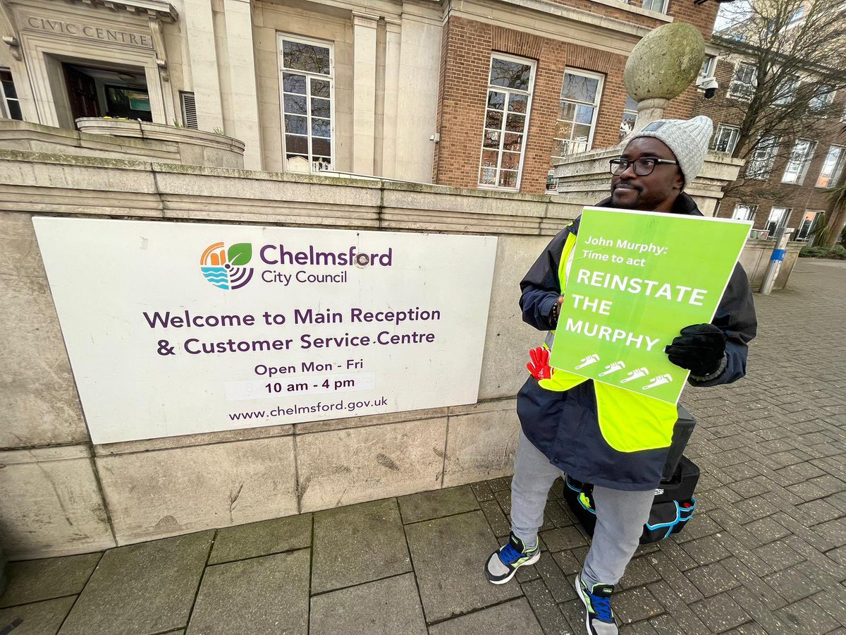 themurphy4_'s tweet photo. Next on the list are @ChelmsCouncil - we’re at a different council but our demand is the same. Put pressure on @jmurphyandsons to get the Murphy 4 back to work! #ReinstateTheMurphy4 https://t.co/a53u6eXq5L