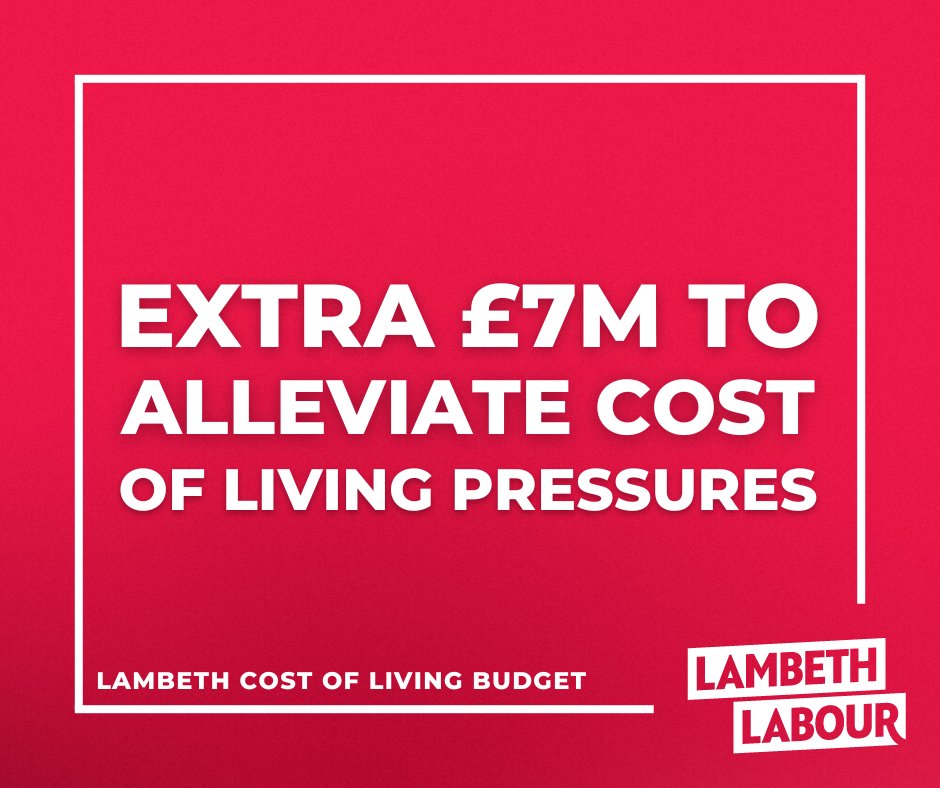 Lambeth's budget this year is all about standing up for people who have been hit the hardest by the cost of living crisis.

That's why we are investing an extra £7 million in our cost of living support so we can continue to help those struggling to make ends meet 🌹🤝 #OnYourSide