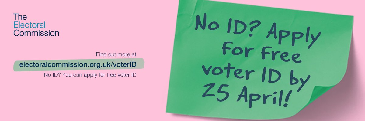 No ID? Apply for free voter ID by 25 April. Find out more at electoralcommission.org.uk/voterIDor at <a href="/AbbotsLangleyPC/">Abbots Langley PC</a> wesbite.