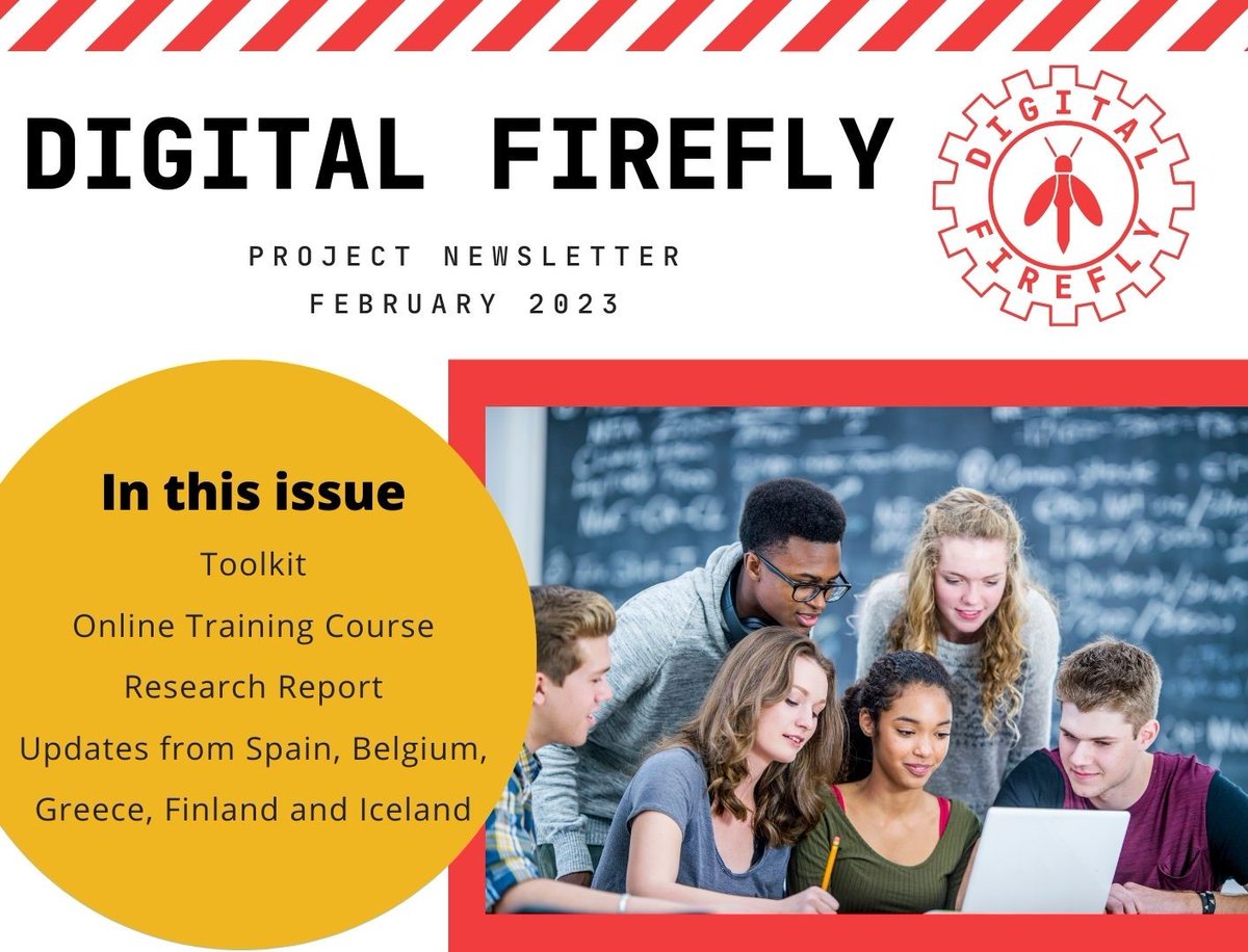 Our latest newsletter is now available! 

Catch up on anything you might have missed with Digital Firefly: 

⭐Toolkit 

⭐Online Training Course 

⭐Research Report 

⭐Updates from Spain, Belgium, Greece, Finland and Iceland 

Download here👉 bit.ly/3m50kkN