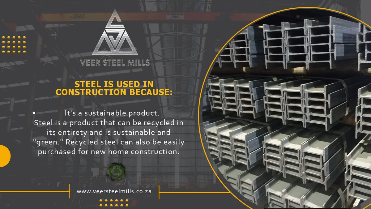 VeerSteelMills's tweet photo. Why is steel used in construction?
Well, among other reasons, it is because it's a sustainable product.

Visit: https://t.co/EcmTQtZyEp

#VeerSteelMills #Steel https://t.co/pWUWVOi1ZW