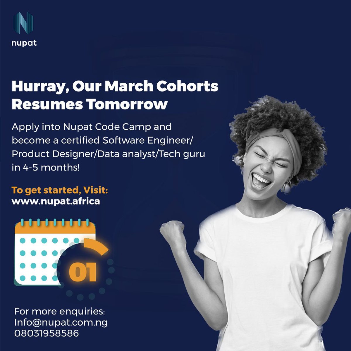 NupatOfficial's tweet image. It is almost here!!!

What are you waiting for? 
Ready to kickstart your career in Tech?
It is not too late to Apply 💙

Send a DM or visit: nupat.africa to get started.

#TechTrends #learnatechskill #techjobs #BlackTechTwitter #techacademy #lagos