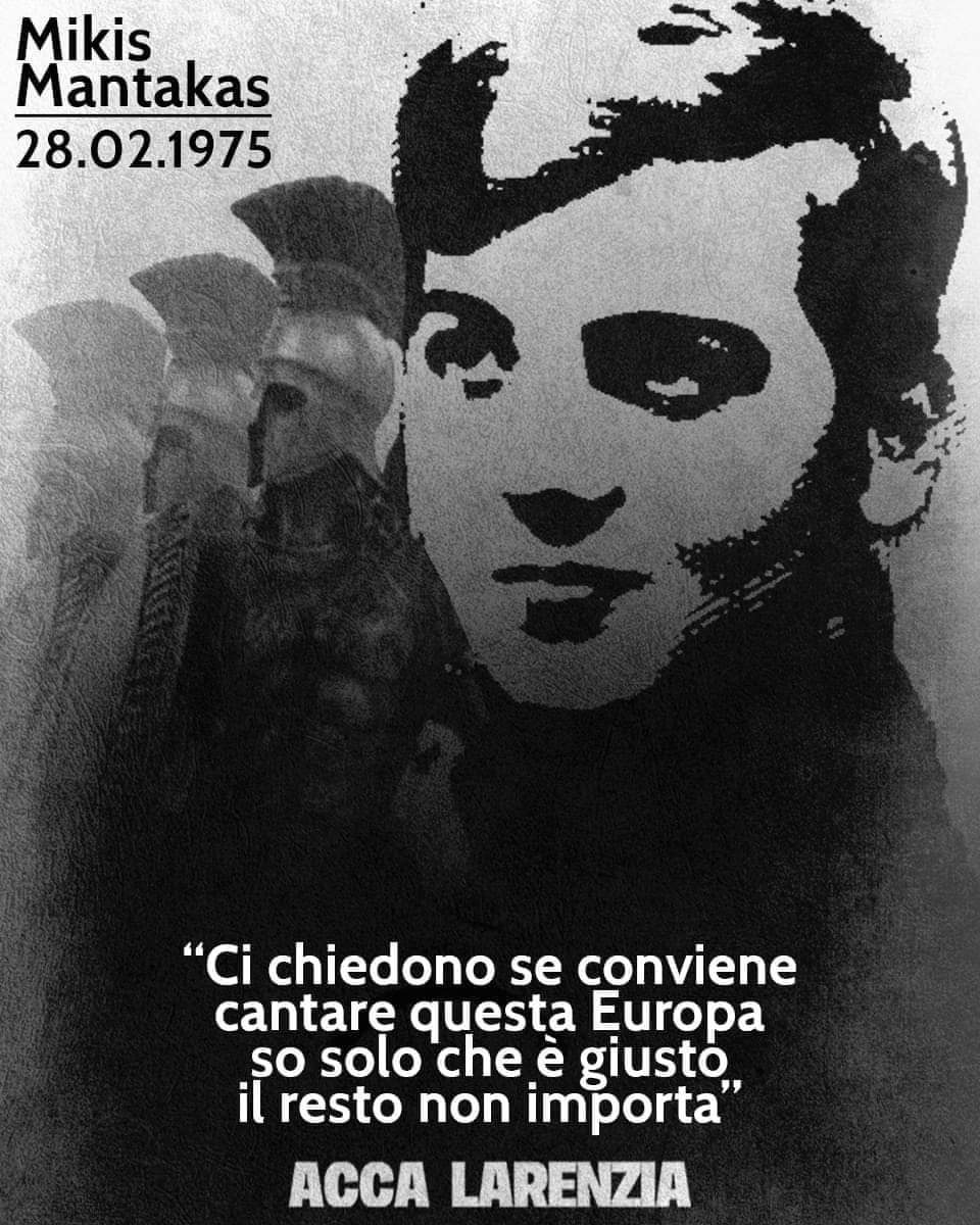 Il #28febbraio 1975, in piazza Risorgimento a #Roma, veniva ucciso per mano #comunista Mikis #Mantakas, studente greco appartenente al #Fuan, organizzazione universitaria della #Destra. Il suo assassino non ha scontato un giorno di carcere. 🌹