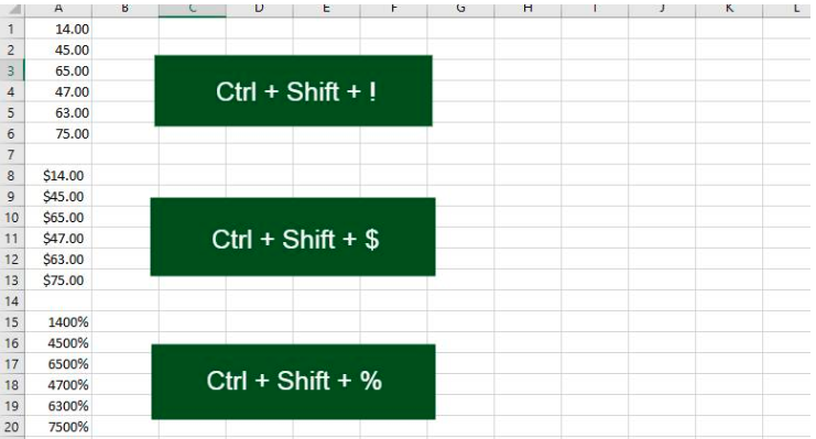 ExcelExpertz's tweet image. How to Add signs with shortcut
To shift a number with two decimal points, use Ctrl + Shift +!
For dollars, use Ctrl + Shift + $
For percentages, use Ctrl + Shift + %
#exceltricks #excelshortcuts #Excel #learnexcel #excelexpert