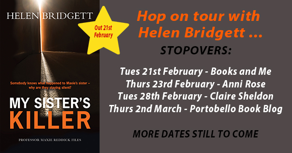 RubyFiction's tweet photo. Pop over this evening for a read of @Helen_Bridgett 's fab post on the lovely @ClaireEESheldon 's blog for her #HoponTour stop for MY SISTER'S KILLER.🙌🚌 Answers to quick fire questions and her love of Angus Young - a furry one.😉 See here: 
https://t.co/S8D2bHHpvW 
#blogtour https://t.co/M6SmUmLCgk