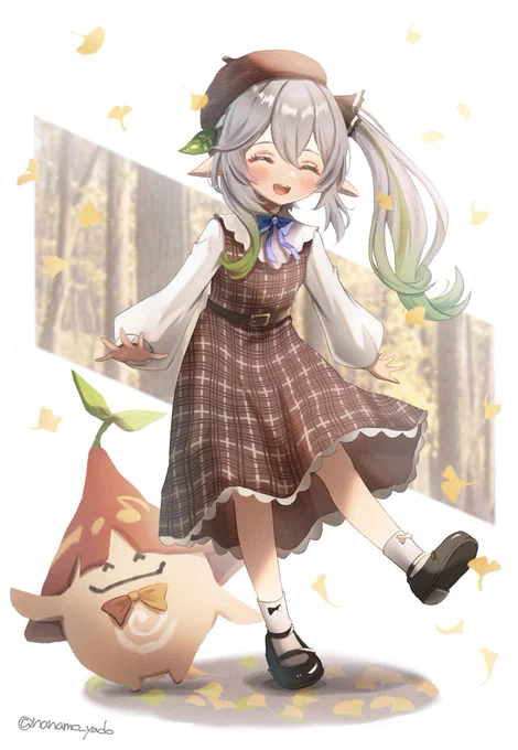 Pixivのイラコン初めて受賞なのでとても嬉しいです差分のにっこりナヒーダちゃんでお祝いです  