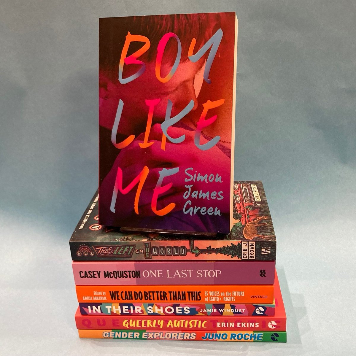 Just in time for the last day of #LGBTplusHM (but to be read year-round!), here's this morning's latest delivery of new LGBTQ+ fiction &amp; non-fiction! 📚🏳️‍🌈🏳️‍⚧️<a href="/simonjamesgreen/">Simon James Green</a> @WriterikJB <a href="/casey_mcquiston/">2 Royal 2 Blue</a> <a href="/MillyAbraham/">milly abraham</a> @jamie_windust <a href="/QueerlyAutistic/">Erin Ekins (she/her)</a>