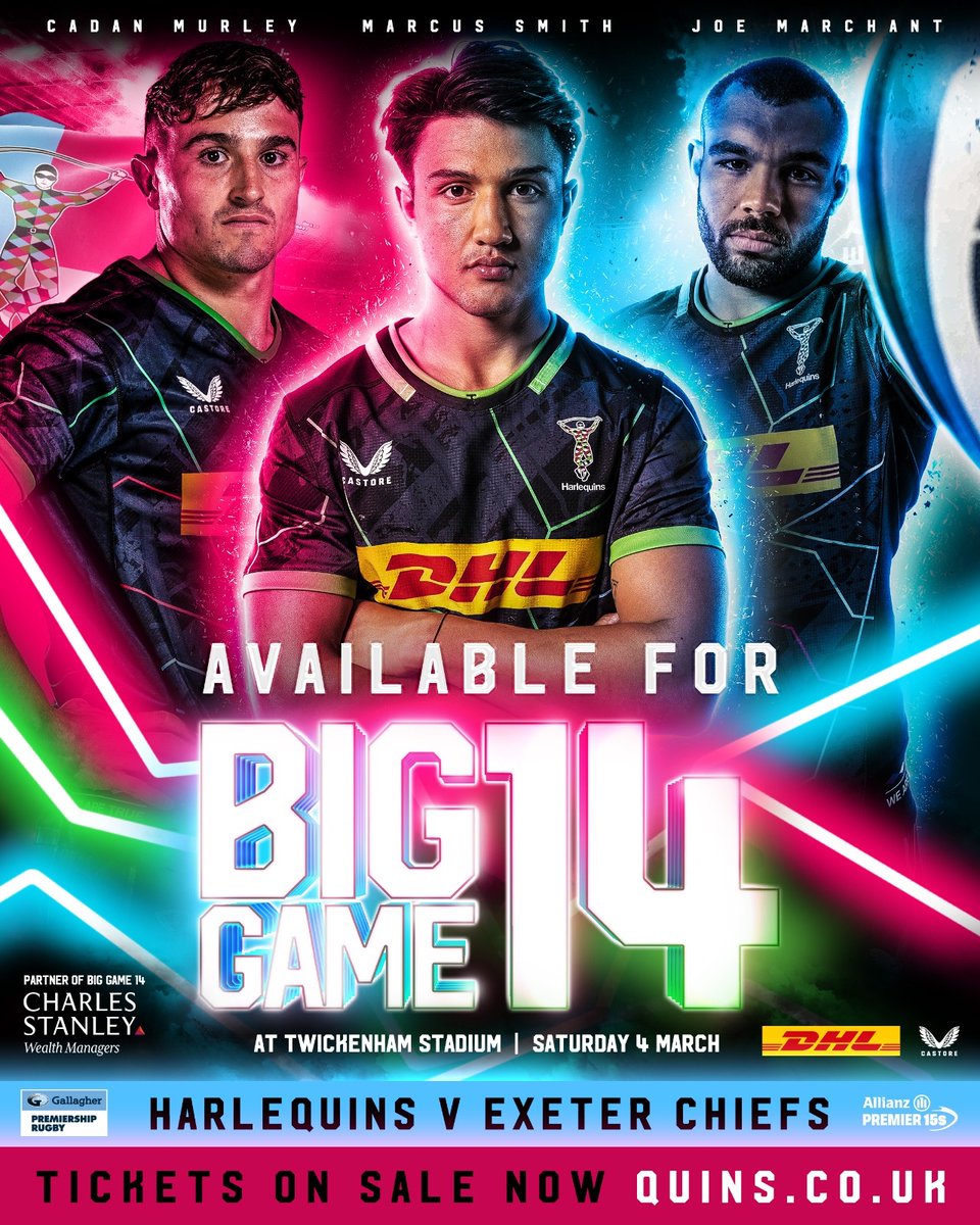 😍 England trio return!

Get your tickets now to see <a href="/MarcuSmith10/">Marcus Smith</a>, Joe Marchant, and <a href="/cadan_murley/">Cadan Murley</a> at #BigGame14 🔥

Read more: bit.ly/SmithMarchantM…

🎟 eticketing.co.uk/harlequins

#COYQ