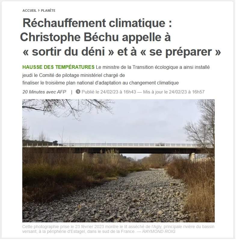 M. le ministre <a href="/ChristopheBechu/">Christophe Béchu</a>
Vous appelez à accélérer la transition pour "sortir du déni et se préparer au pire [notamment] pour les sols et l'eau". 
Ns comptons sur vs pr protéger la narse de Nouvialle! 
Elle contribue déjà à atténuer ces conséquences sur la ressource en eau.