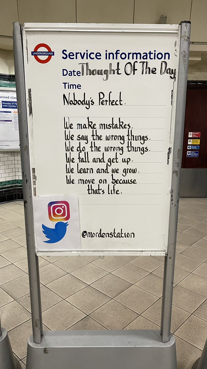 Tuesday 28th February 2023 Thought Of The Day From Morden Underground Station
