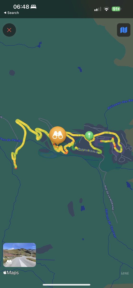 HealthToFit's tweet photo. You can long press on the full map screen of a workout and it will show a Look Around thumbnail if Look Around is available. You can then tap on the thumbnail near the bottom of the map for opening the Look Around view. #AppleLookAround https://t.co/bKMytI1URk