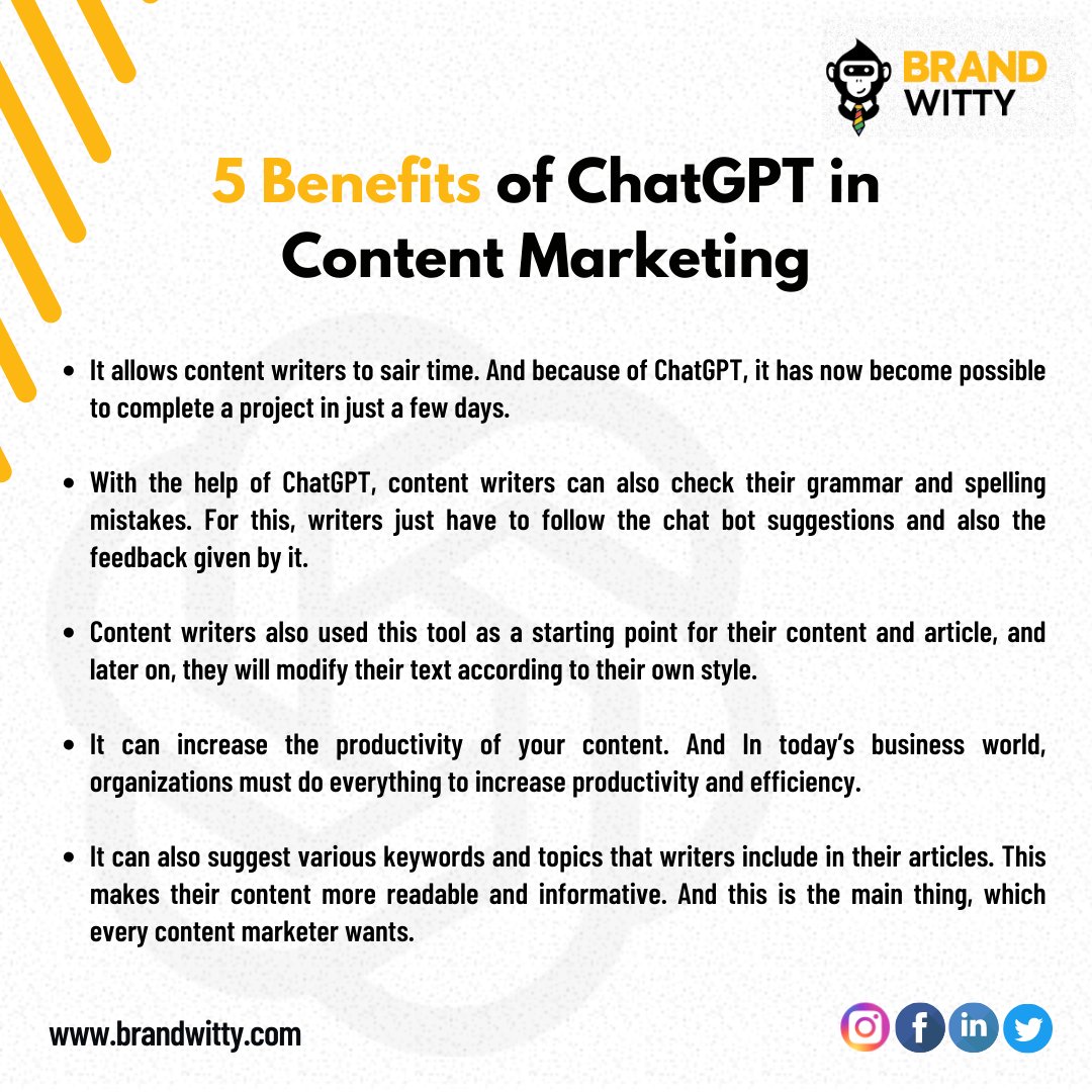brandwitty's tweet photo. What are your views on #chatgpt. Share with us in the comments.
#DigitalMarketingAgency #advertising #digitalmarketing #marketingstrategy #digitalmarketingagency #digitalmarketingagencyindia #digitalmarketingservices
#contentmarketing #ai #chatgpt #chatgptai #chatgptmemes https://t.co/njcT2Kc7q6