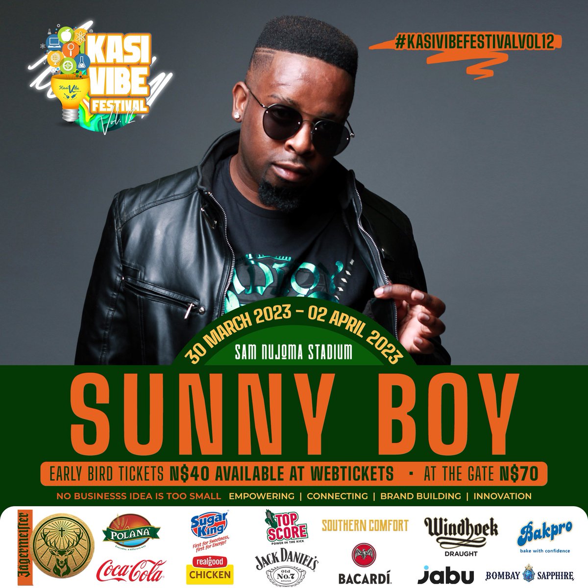 KasiVibeNamibia's tweet photo. Join us for our #kasivibefestivalvol12🥁🎪🤹🏾‍♀️🤽🏾‍♂️🍻🕺🏾 edition as from 30,31 March to 1,2 April 2023 . Catch @YazizaCEO live on our stage. GET YOUR EARLY BIRD 🦅 TICKETS 🎫 NOW FROM @webticketsnamibia OR ANY @pnpnamibia STORES AROUND THE COUNTRY. Entrance fee is N$70.00 at the gate . https://t.co/3lc1anwwK4