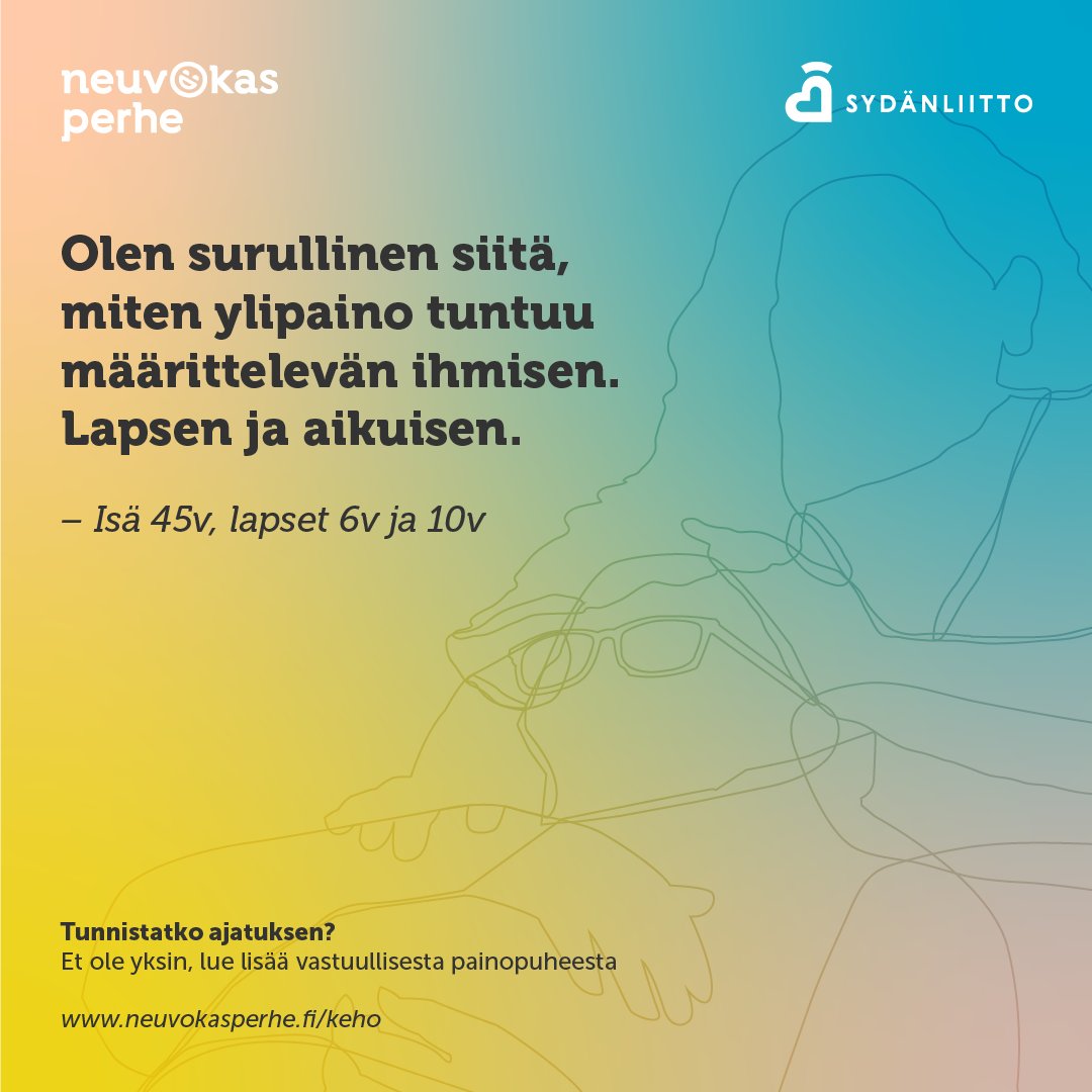 Lapsen ylipaino voi nostattaa monenlaisia tunteita vanhemmassa. Olemme koonneet vanhempien ajatuksia ja kokemuksia aiheesta uudelle sivullemme. Et ole yksin asian kanssa. ❤️

neuvokasperhe.fi/keho/kokemuksi…