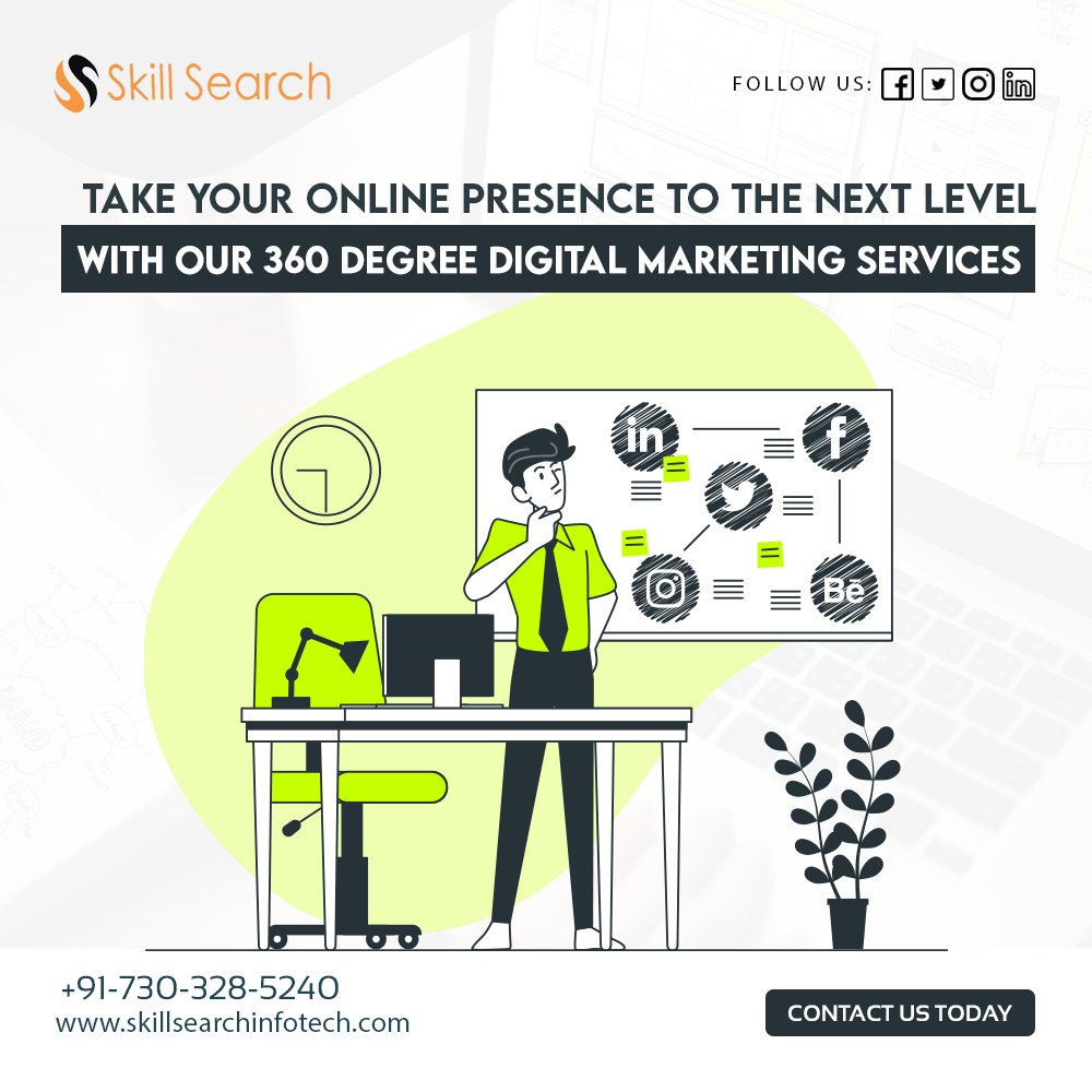 skillsearchinfo's tweet photo. Take Your Online Presence To The Next Level With Our 360 Degree Digital Marketing Services 
Connect With Us: https://t.co/pkzH4Fsx69
Call Or WhatsApp: +91-7303285240   
#digitalmarketing #marketing #socialmediamarketing #socialmedia #business #seo #branding #MarketingDigital https://t.co/H241sw6346