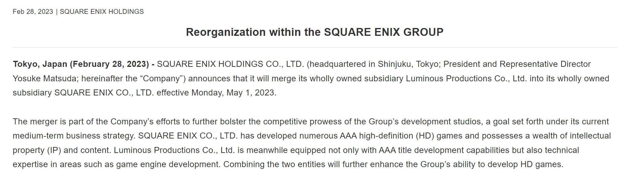 Businesses｜SQUARE ENIX HOLDINGS CO., LTD.