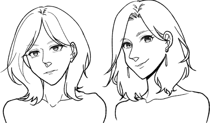 タイプの違う上司
三白眼系でビビられてる女子と
頼れると系(たまにドジ)女子 