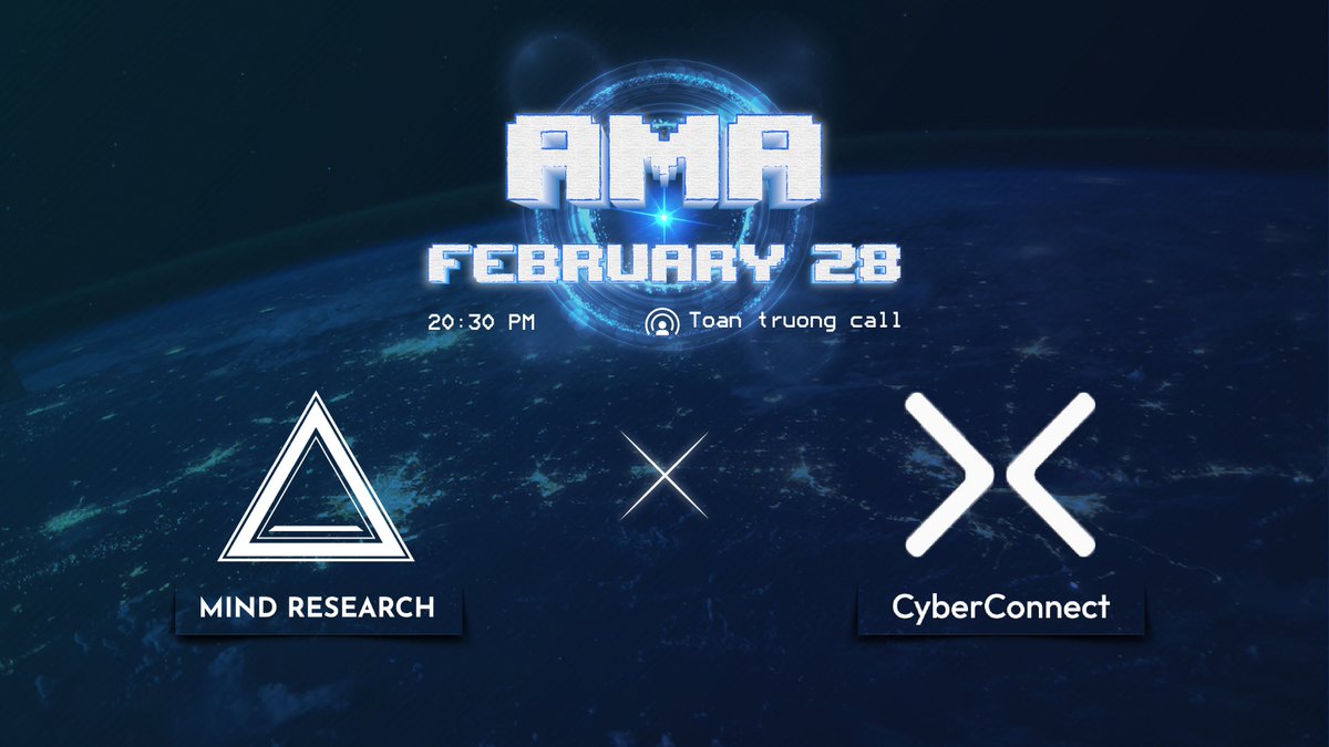 Mind Research x <a href="/CyberConnectHQ/">(Deprecated) CyberConnect</a> AMA

Thời gian: 20:30 tối nay thứ 3, 28/2/2023
Địa điểm: Kênh school call trong Discord của Mind Research

discord.gg/mindresearch

Tham gia AMA các bạn sẽ có cơ hội nhận được 50 USDT khi đặt câu hỏi

Hẹn anh em tối nay nhé