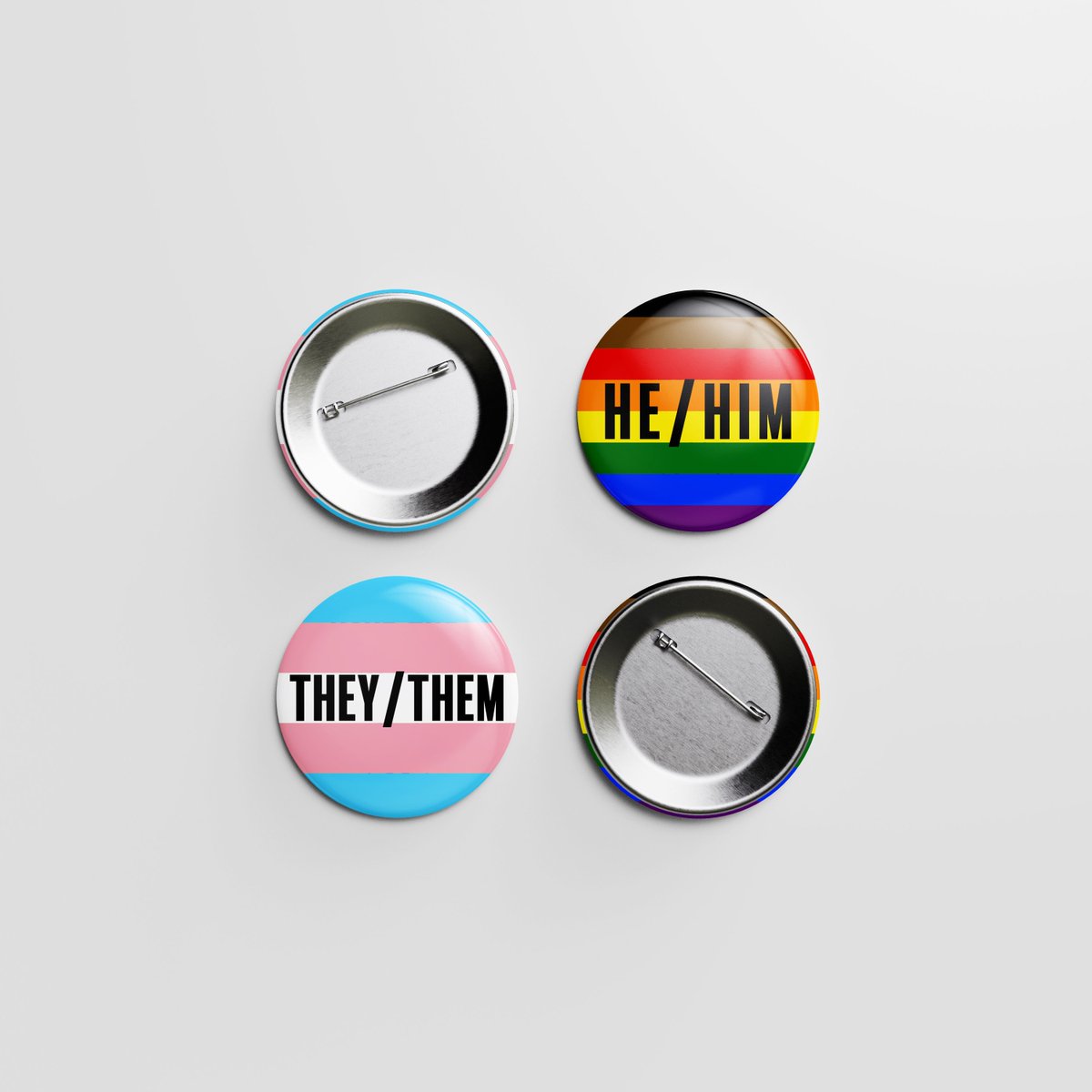npbuttons's tweet image. New to the npButtons Etsy Shop - Pronoun Pins w/ optional clothing safe magnet backs so you can easily display them without making new holes in your clothing.