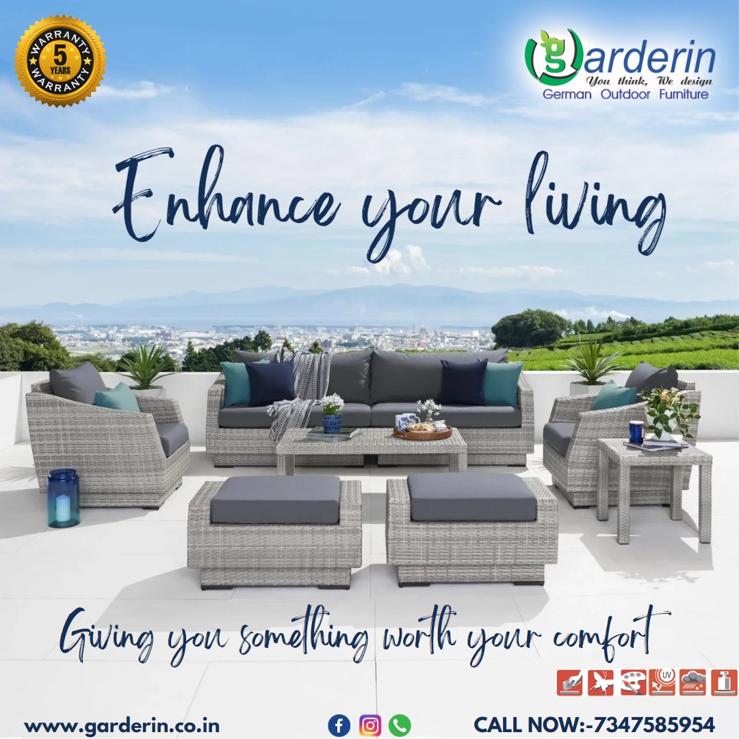 GarderinOutdoor's tweet photo. Experience the ultimate in outdoor comfort and style with our gorgeous wicker furniture by Garderin Outdoor Furniture. German Outdoor Furniture | Pan India Delivery | 5 Years Warranty. 
Call Now:- 7347585954
#outdoorfurniture #wickerfurniture #wickersofa #garderinoutdoorfurniture https://t.co/lbuyOWO40c