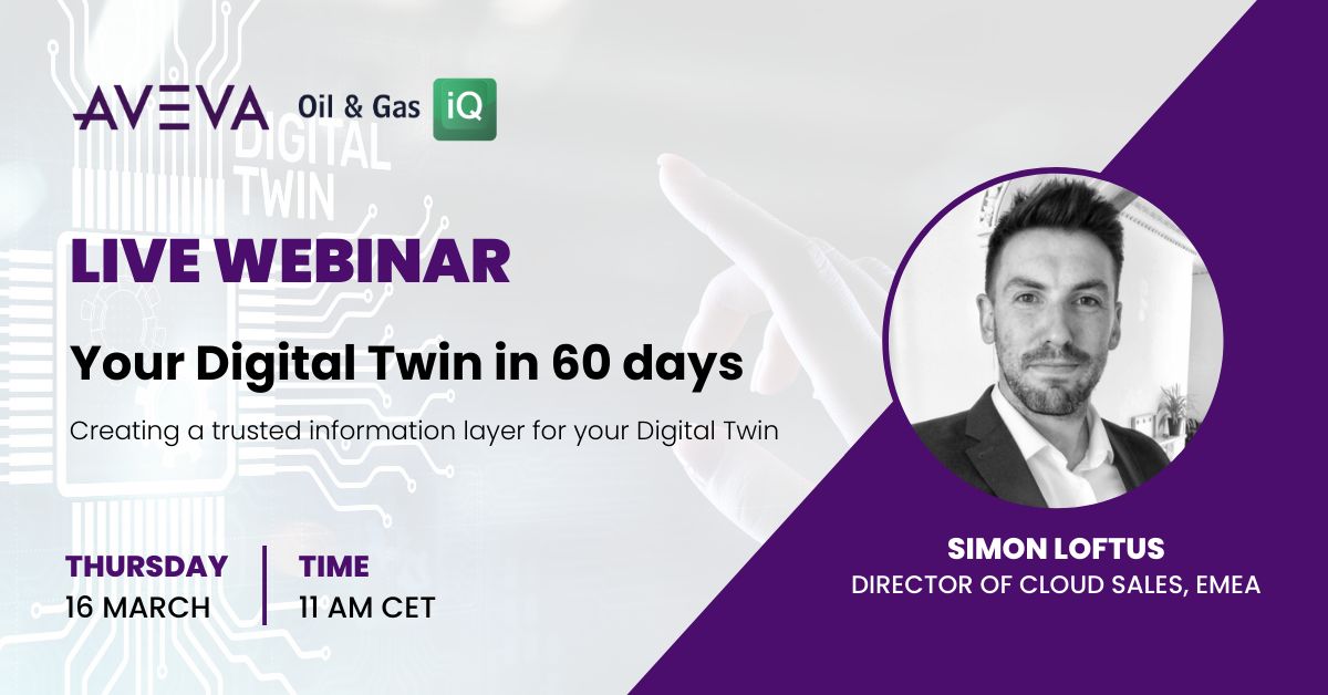 KlinkmannOy's tweet photo. Join AVEVA and your industry peers online on March 16th, for the webinar, “Your digital twin in 60 days.” Grab your free pass, and learn how to create a trusted information layer for your digital twin and more https://t.co/eKn8AYmkv6 ? https://t.co/1qEDjNknv2
