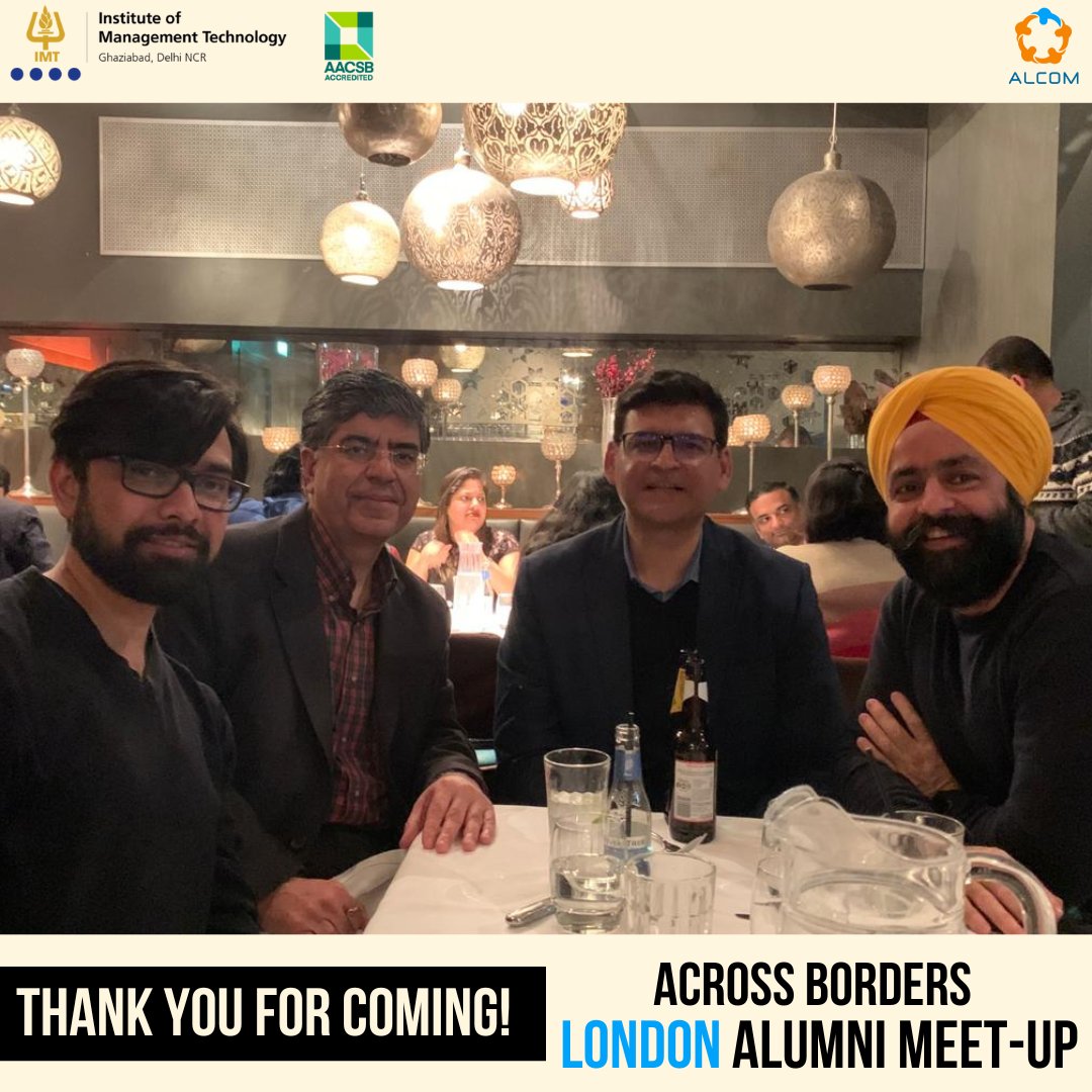 The Alumni Relationship Committee of IMT Ghaziabad expresses its utmost gratitude to the esteemed IMT alumni community of the United Kingdom for their participation in the first edition of 'Across Borders.”

#IMTGhaziabad #AcrossBorders #Alumni