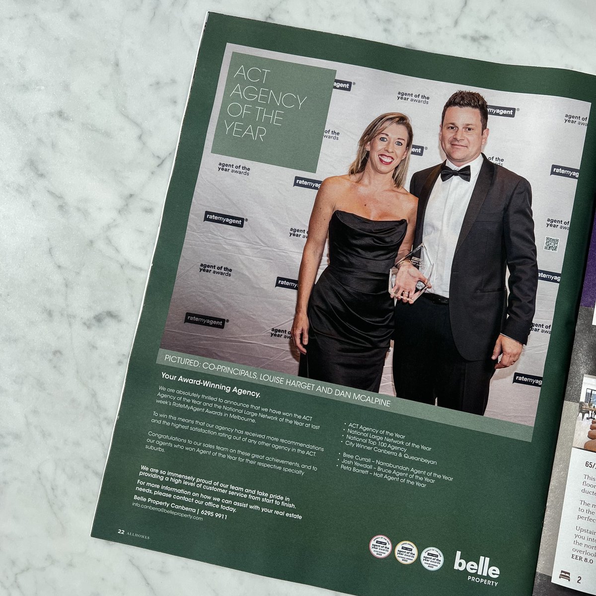 👀 Look what we've spotted in this week's edition of <a href="/allhomescomau/">allhomes</a> in The Canberra Times! 📰 

Congratulations to our ACT Agency of the Year 2023 - Belle Property Canberra 🎉 🎉 
This looks absolutely amazing! Well done!

Have you shared your win? Tag us and we'll share it too!