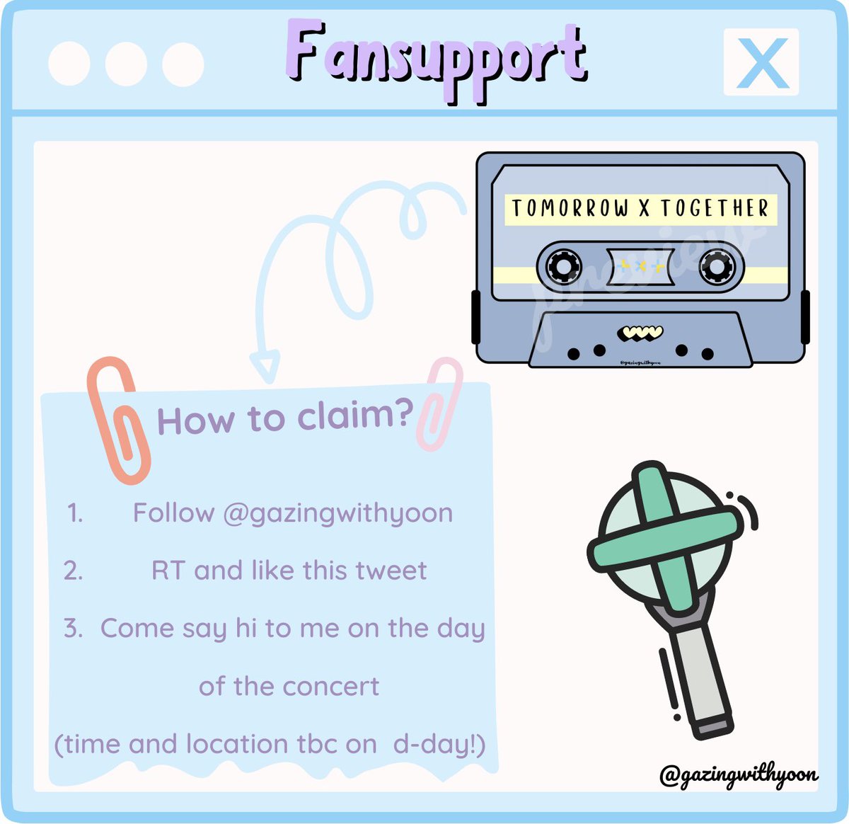 gazingwithyoon's tweet photo. —— help rt pls ——

𝓣𝓧𝓣 𝓢𝔀𝓮𝓮𝓽 𝓜𝓲𝓻𝓪𝓰𝓮 𝓒𝓱𝓮𝓮𝓻𝓲𝓷𝓰 𝓚𝓲𝓽 𝓪𝓷𝓭 𝓕𝓪𝓷𝓼𝓾𝓹𝓹𝓸𝓻𝓽

✨more details in the pics ✨

📆 1 April 2023 
📍 Singapore indoor stadium (tbc on d-day)
⏱️TBA

#TXTinSG
#TOMORROW_X_TOGETHER #TXT
#ACT_SWEET_MIRAGE
#TXTINSINGAPORE https://t.co/b7q24aWDsE