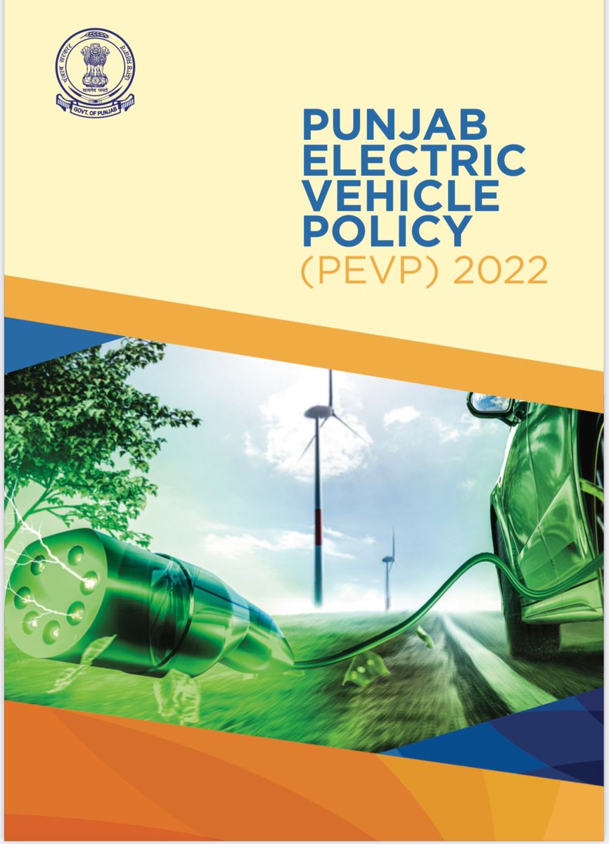 invest_punjab's tweet photo. Punjab has launched its Punjab Electric Vehicle Policy (PEVP) 2022 during the 5th Progressive Punjab Investors’ Summit recently. This policy is seen as a major step towards sustainability.

#InvestPunjab 

@PunjabGovtIndia @CMOPb @BhagwantMann @FollowCII https://t.co/mGUKaSxIQ7