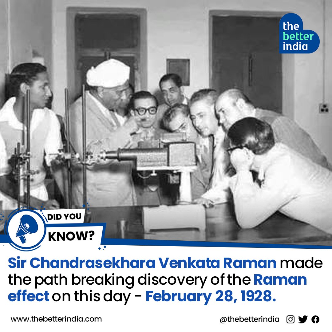 February 28 is celebrated as #NationalScienceDay, as a tribute to #CVRaman - who made a path-breaking discovery on this day, later named the Raman effect. 

#DidYouKnow #ScienceDay #scienceday2023 #NationalScienceDay2023