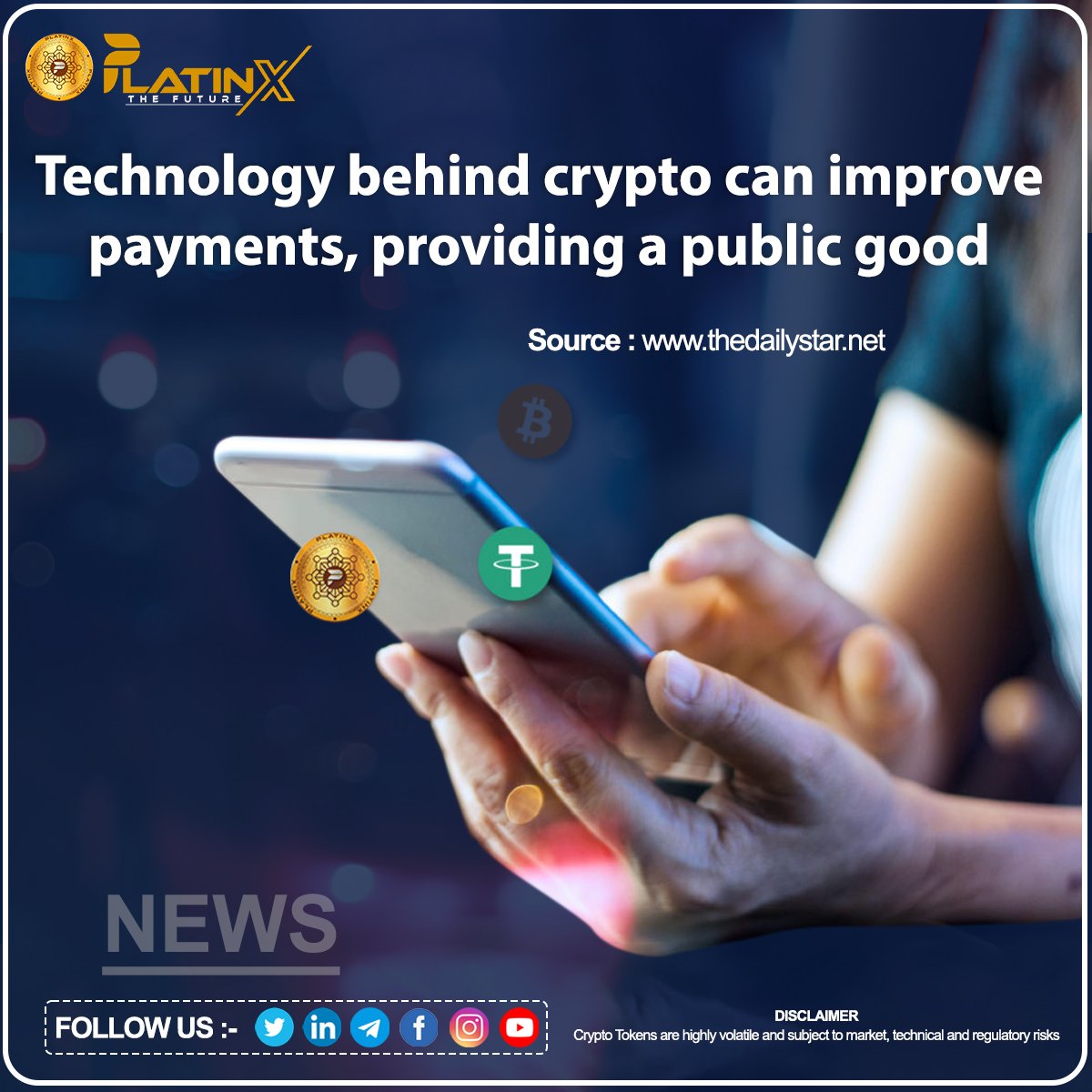 PlatinXOfficial's tweet photo. The New Payment technologies include tokenization, encryption, and programmability.
.
.
Visit: https://t.co/byEElTJbyq
.
.
#Platinx #PTX #tokenization #encryption #newpayment  #cryptoassets #crypto #cryptomarket #bullish #latestupdate #latest #dailynews #thefuture #Technews https://t.co/yhMG9BoFjN