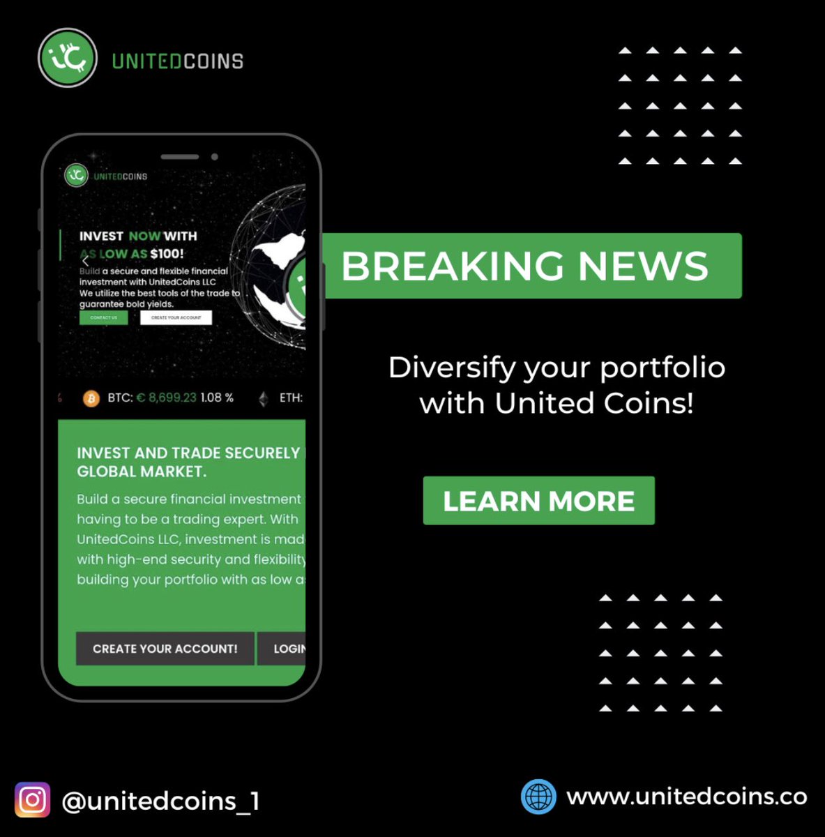 unitedcoins1's tweet photo. Our vision is to make you build a 
#financial investment in the #global #market. https://t.co/2N0iutGzGf