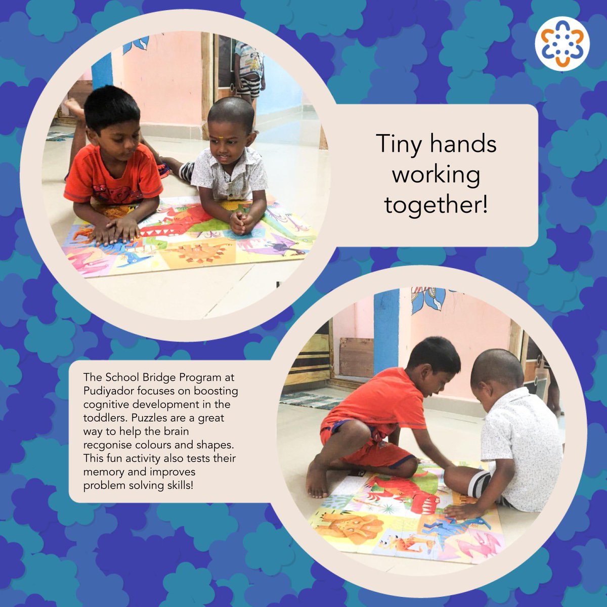 Tiny hands working together! ❤️🧩