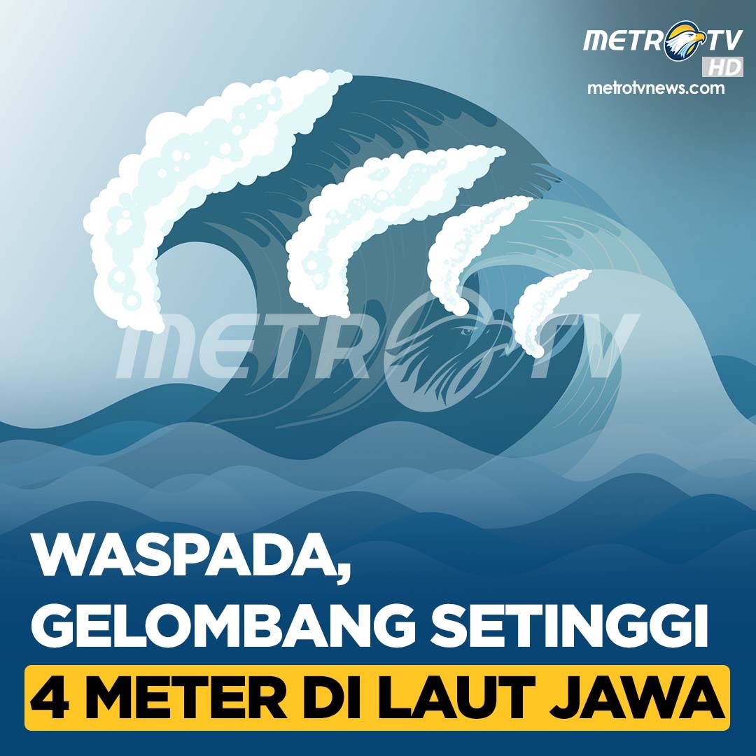 Metro_TV's tweet photo. WASPADA, GELOMBANG SETINGGI 4 METER DI LAUT JAWA!!! 

Awas, gelombang tinggi mencapai empat meter terjadi di Laut Jawa bagian tengah, pelayanan kembali terhenti dan banjir air laut pasang (rob) diperkirakan kembali naik di #Pantura Jawa Tengah.

#MetroTVThread https://t.co/uFaB1LwKDd