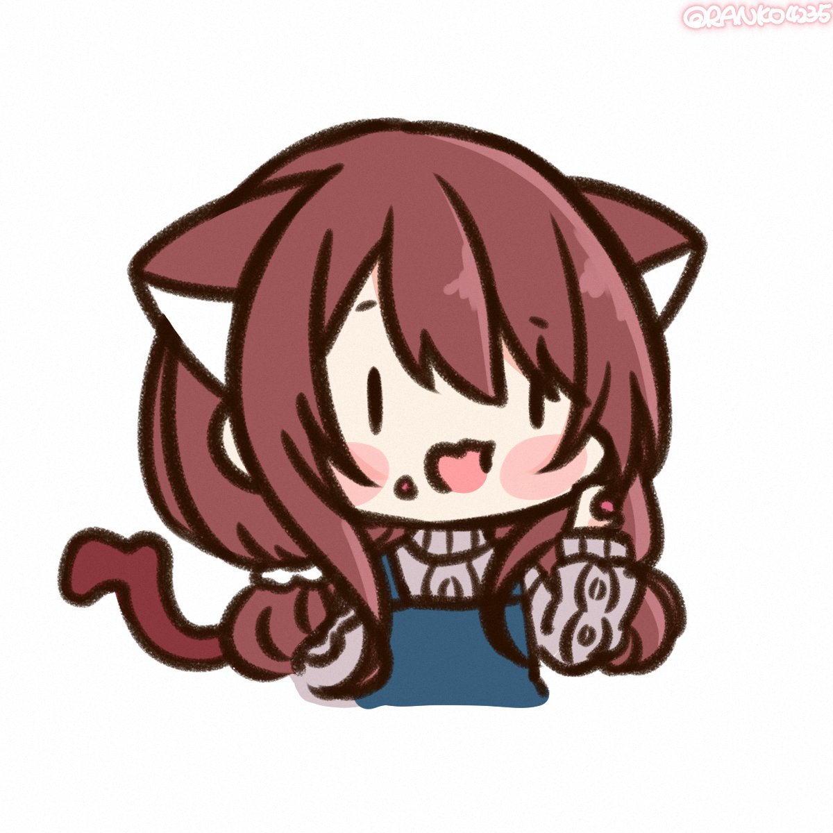 1girl animal ears cat ears tail solo cat tail chibi  illustration images