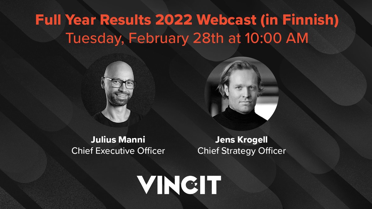 vincit_plc's tweet image. All set for our full year results webcast. We would love to have you join us at vincit.videosync.fi/q4-2022. 

The event is organized in Finnish. See you soon!