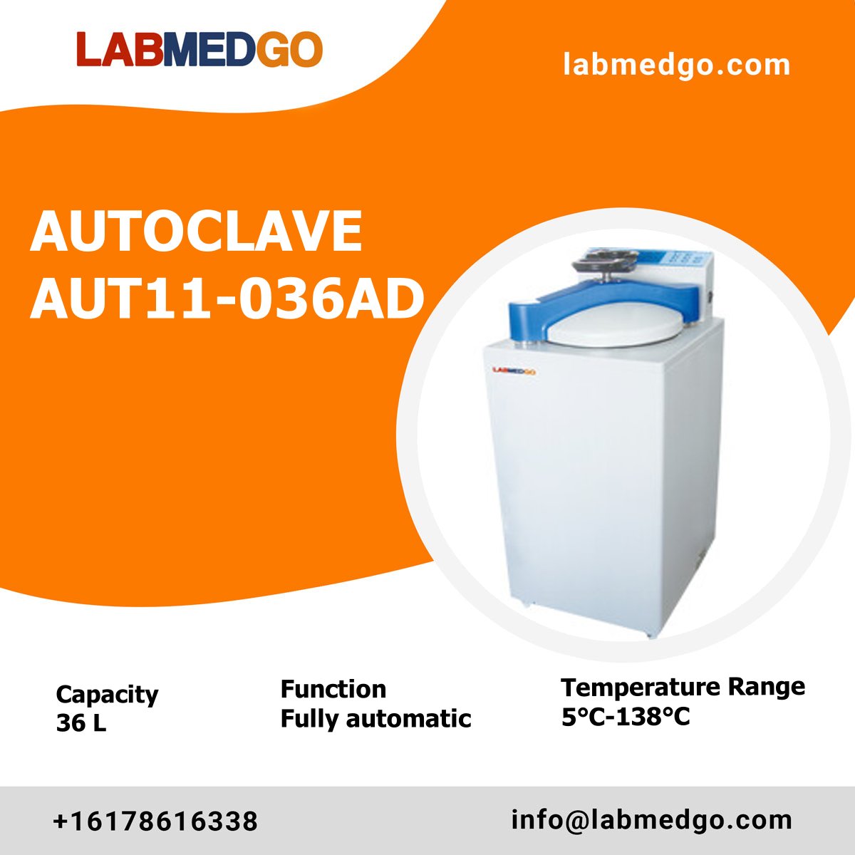 Labmedgo's tweet image. Autoclave AUT11-036AD
Microcomputer control system and Stainless steel chamber. 
labmedgo.com/Autoclave/c/12…
#labmedgo #autoclave #sterilizer #verticalautoclave #labequipment #medicalequipment
Capacity - 36 L
Function - Fully automatic
Temperature Range - 5℃-138℃