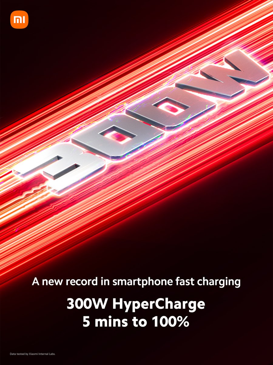 Fast is an understatement. ⚡️⚡️⚡️

Introducing Xiaomi 300W HyperCharge, pushing the charging speed limit even further! Leave a 😲 if you're amazed.

#InnovationForEveryone #MWC23 #ConnectedFuture