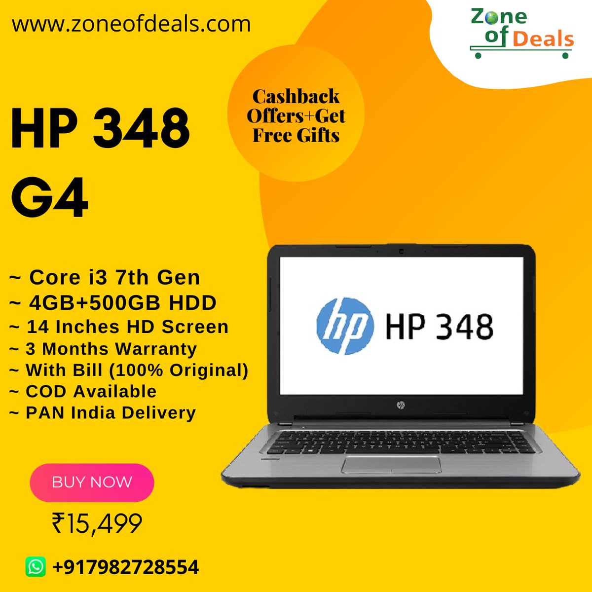 HP 348 G4 | Core i3 4GB + 500GB | 14″ Numeric Keypad | Refurbished Laptop (Excellent New Condition).
COD Also Available.
Safe Shipping Through Reputed Courier Services.
#refurbishedlaptops #hpprobook #hplaptopsecondhandprice #hplaptops  #laptopsforstudents #delllaptops #corei7