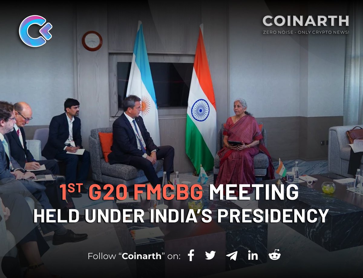 TheCoinArth's tweet photo. N. Sitharaman urged members to understand macro-economic effects of crypto assets & work towards developing a coordinated global policy. During the meeting, participants discussed potential of technological innovations, financial stability & regulatory priorities.
#Coinarth #G20 https://t.co/BVmmqK9M6d