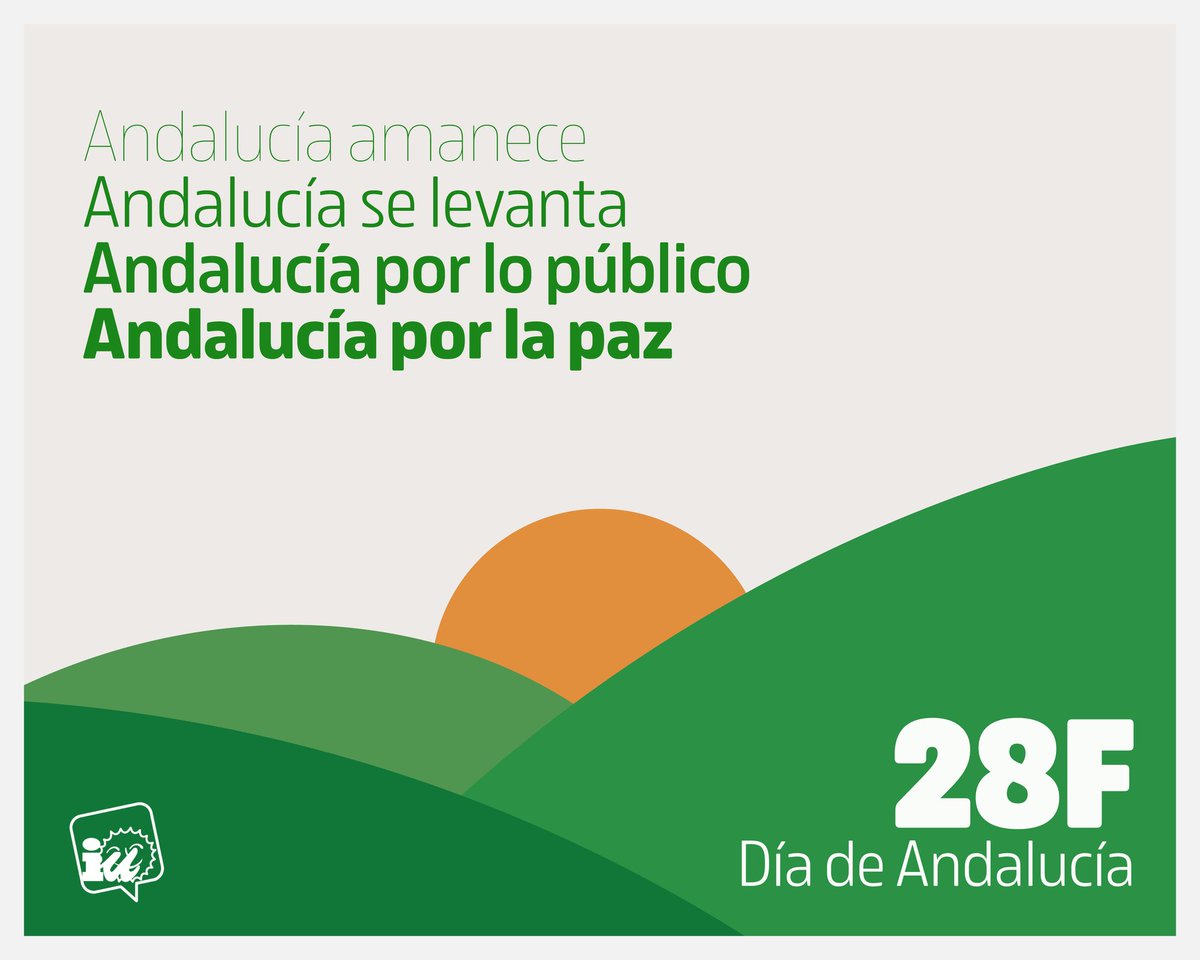 iuandalucia's tweet photo. 🟢 Andalucía por lo público.

⚪ Andalucía por la paz.

☀️ ¡Feliz #28deFebrero! ¡Feliz #DíaDeAndalucía! https://t.co/ZC4pbrhBNR