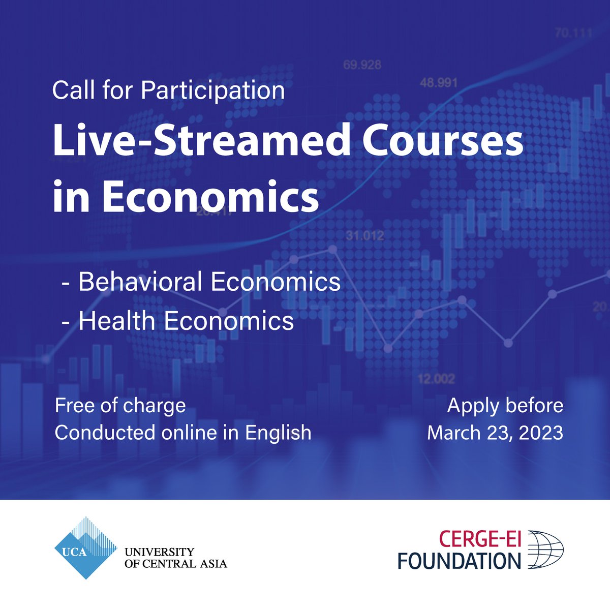 📣 Registration for Behavioral Economics and Health Economics courses has been extended until March 23.
🖋️ Please apply: bit.ly/3IeI4OD