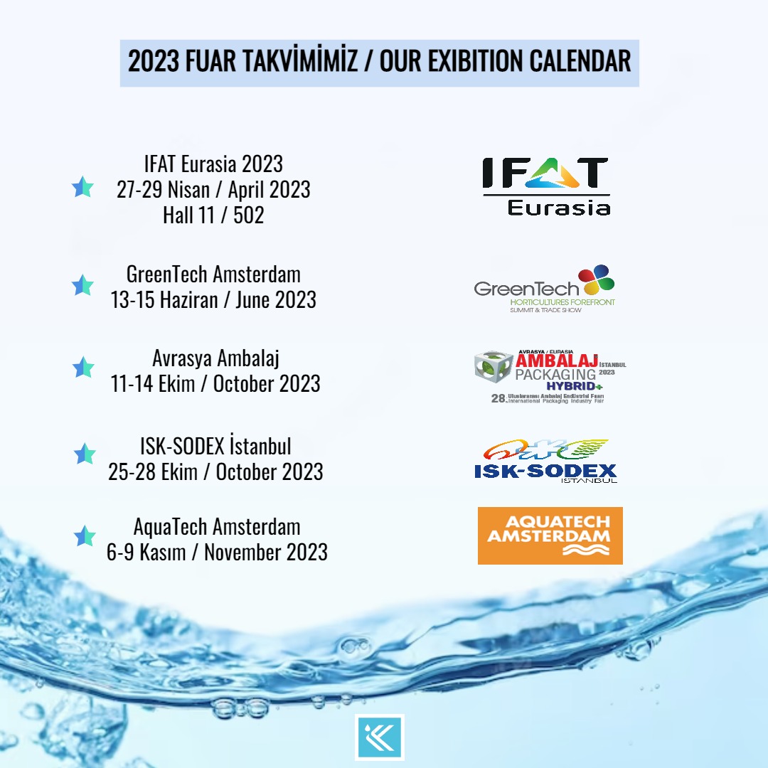 Kazancı Çevre Tekniği 2023 Fuar Katılımları / Our Exibition Calender