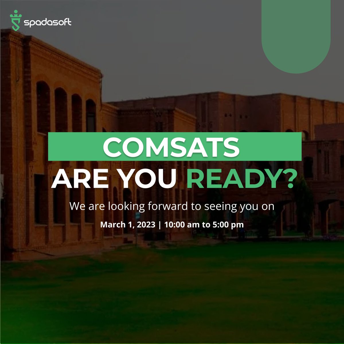 spadasoft's tweet photo. 𝐌𝐚𝐫𝐤 𝐲𝐨𝐮𝐫 𝐜𝐚𝐥𝐞𝐧𝐝𝐚𝐫𝐬!
@𝐒𝐩𝐚𝐝𝐚𝐬𝐨𝐟𝐭 is thrilled to announce its presence at the upcoming 𝐂𝐎𝐌𝐒𝐀𝐓𝐒 𝐉𝐨𝐛 𝐅𝐚𝐢𝐫 on March 1st, 2023.

#careerfair #opportunity #career #talentacquisition #university #environment #event #growth #jobopportunities #lahore https://t.co/9Srgvqg0cl