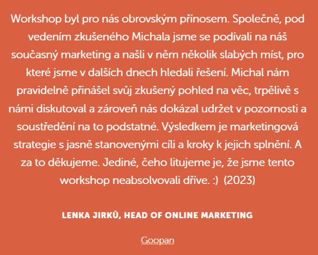 krutis's tweet photo. Workshopu marketingové strategie se účastnilo celé vedení, a pozitivně se to ukázalo na výstupech. Po analýze trhu jsme si ujasnili směřování firmy a positioning značky. Goopan staví prémiové rodinné domy. Hodně jsme zapracovali na komunikačních bodech s cílovými zákazníky. https://t.co/nN3uSAzWaA