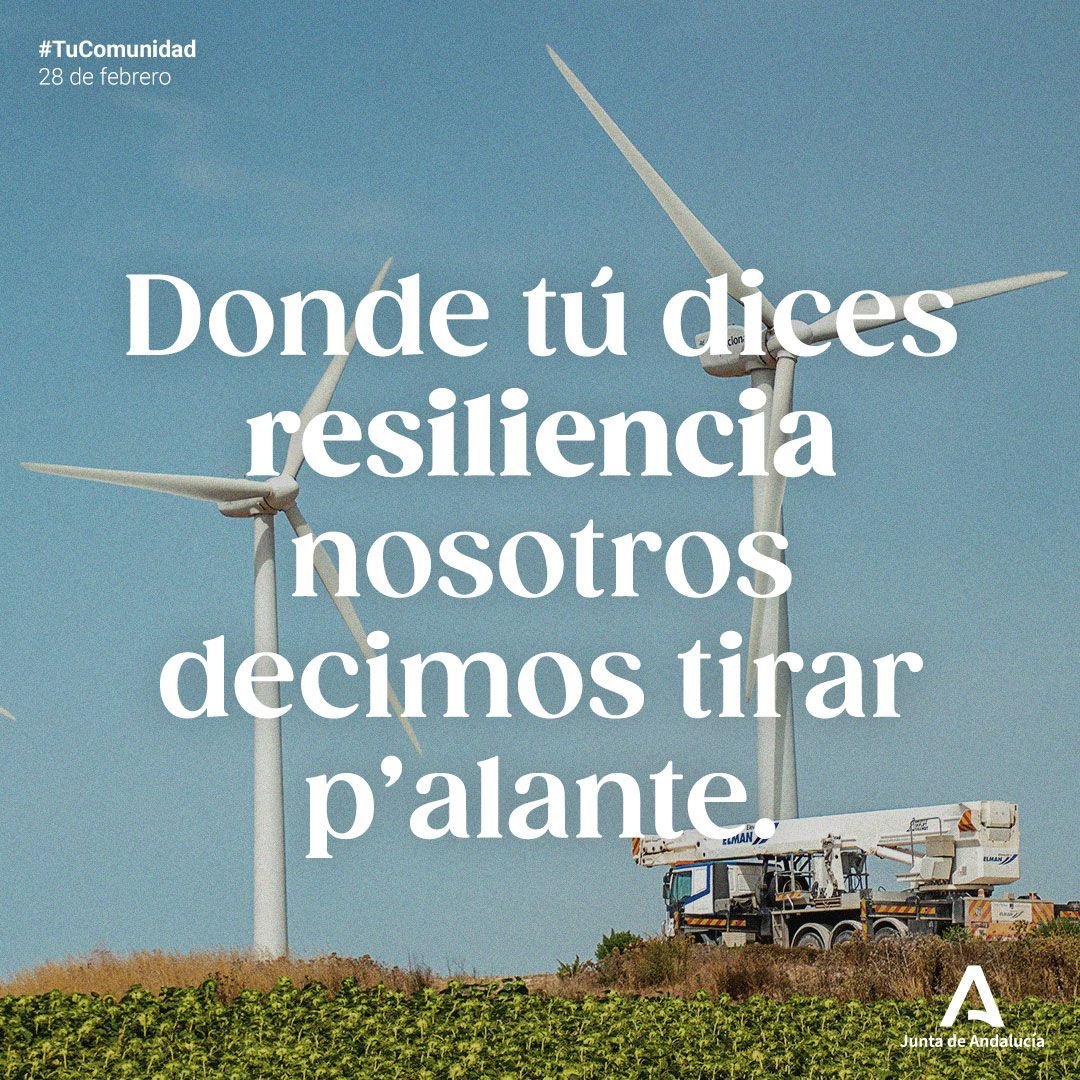 AndaluciaJunta's tweet photo. Con determinación y esfuerzo 💪, de la mano de la innovación y mirando al futuro de frente. 
Así construimos nuestra comunidad.
#28F #TuComunidad 👥

¡Andaluces, Feliz #DíaDeAndalucía! 💚 https://t.co/UQKSWgSexp