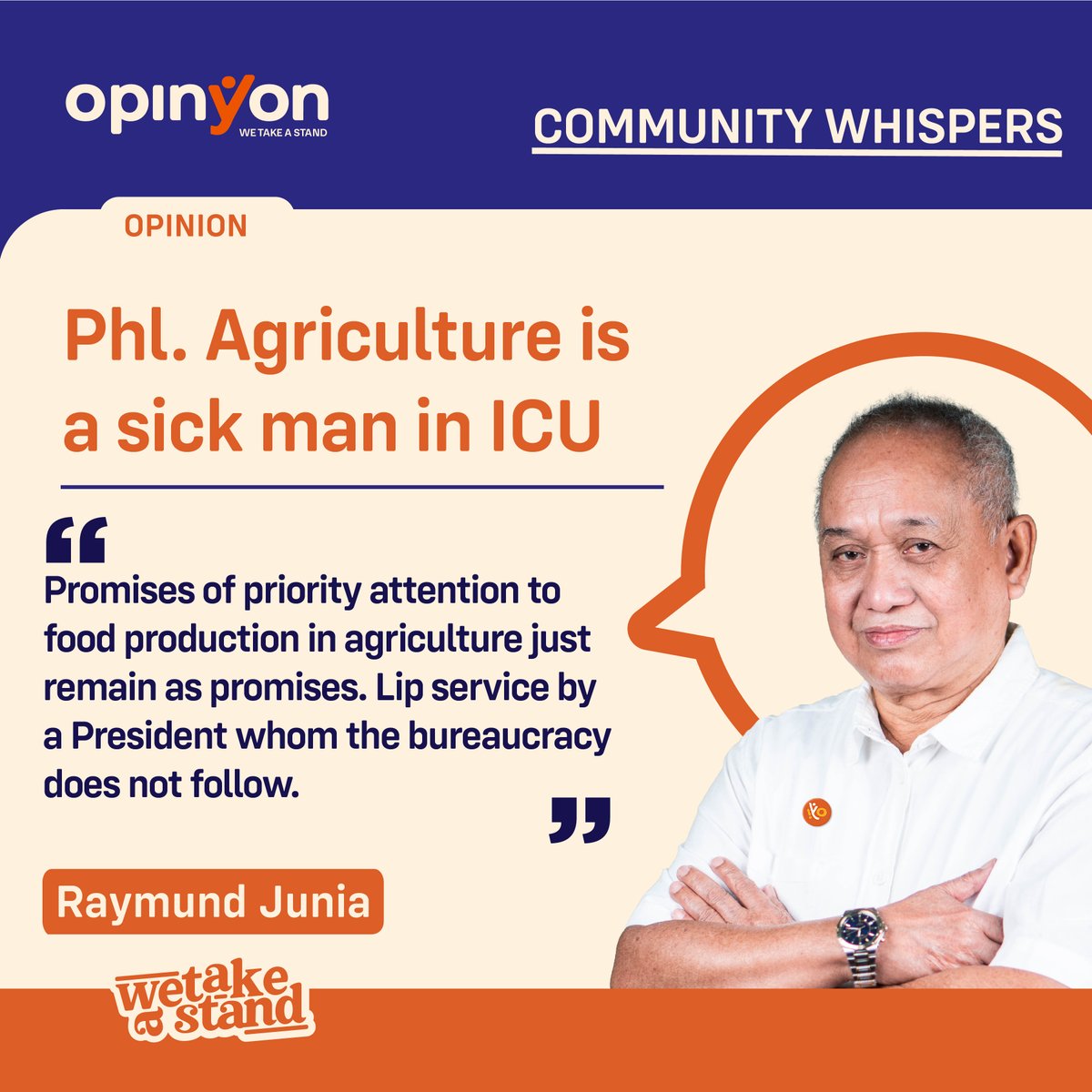 OpinYonNews's tweet photo. Phl. Agriculture is a sick man in ICU
By Raymund Junia
Read more
https://t.co/yDWA3ixNoU
#Philippines #Agriculture #SickMan #ICU #Community #Whispers #CommunityWhispers #Column https://t.co/ITueq9l1eF